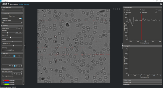 赤血球のハイパースペクトル画像